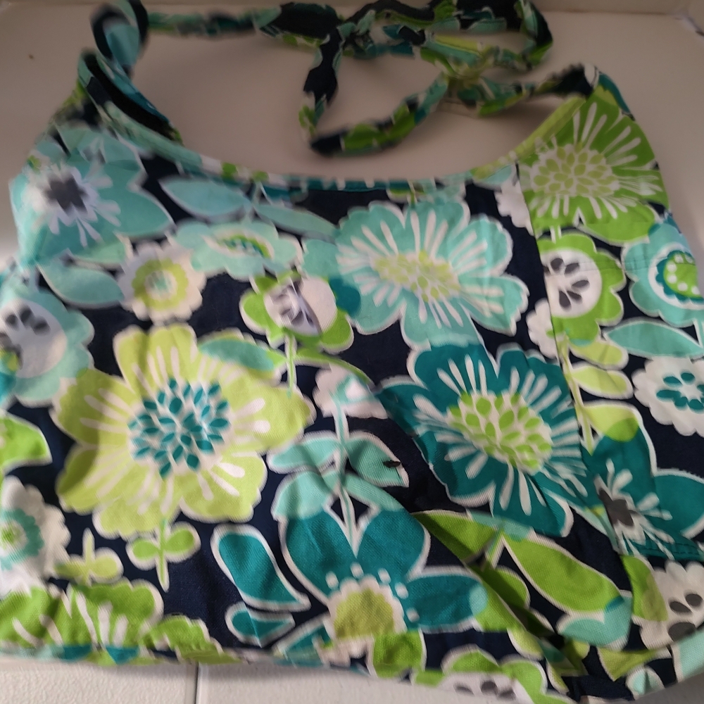Thirty-One Floral Hobo Bag - Blue and Green